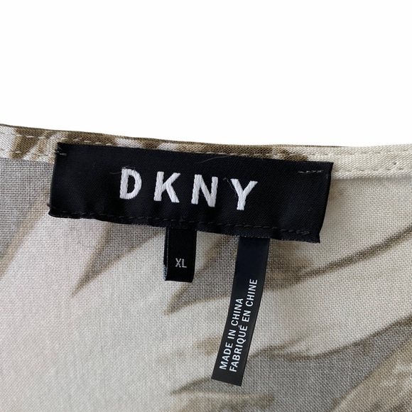 DKNY Tropical Tunic Top Swim Cover Up Ruched Sleeves Women’s Extra Large - Picture 8 of 14